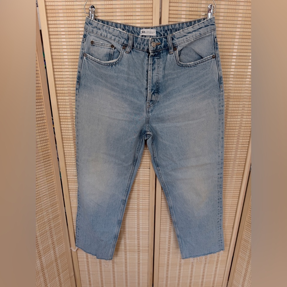 Zara Denim Straight Jeans - Light Blue